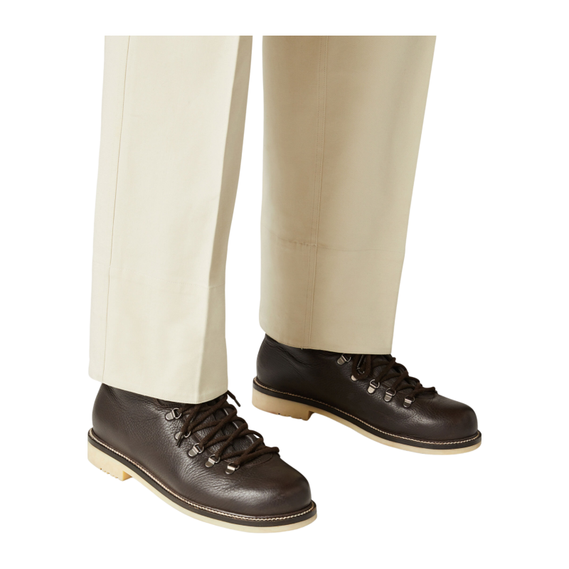 Loro Piana/诺悠翩雅男鞋黑色柔软鹿皮系带休闲踝靴短靴