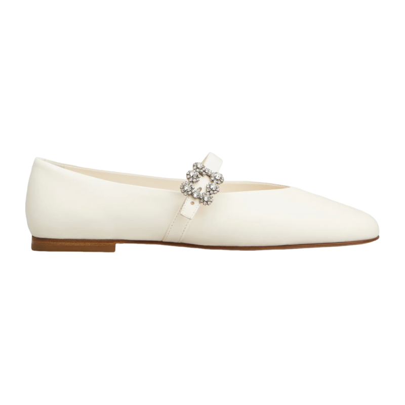 RogerVivier/罗杰维维亚女士芭蕾舞鞋羊羔皮水晶搭扣舒适优雅新款
