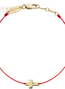 redline红绳女士饰品Jean 0.01克拉圆形钻石时尚绳制手链