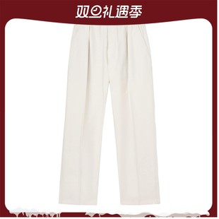 白色高腰棉质宽松休闲长裤 诺悠翩雅男裤 Piana Loro