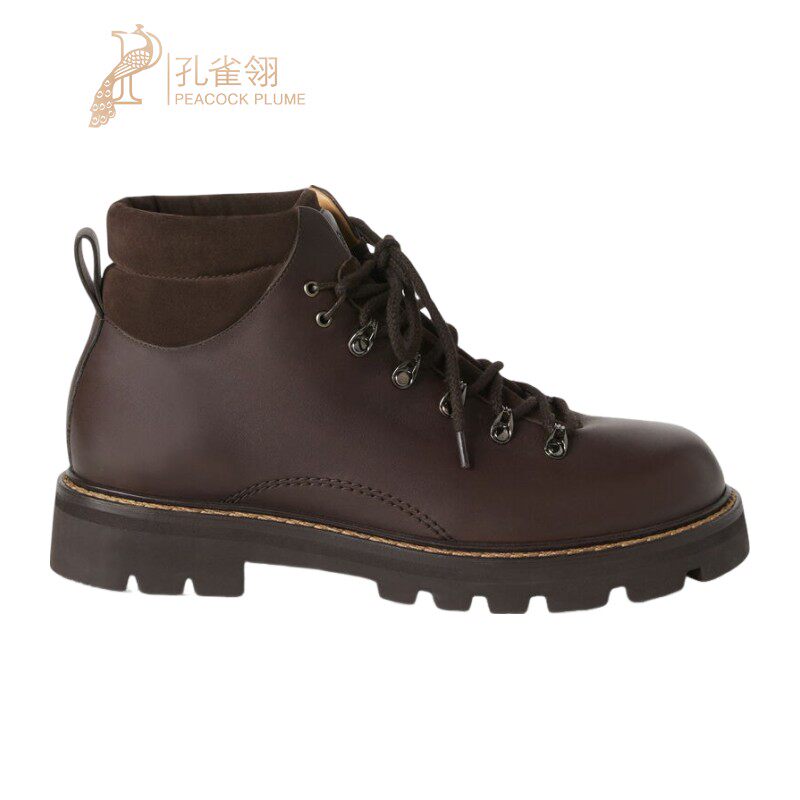 LoroPiana/诺悠翩雅男士靴子裸靴全粒面小牛皮羊剪绒衬里新款