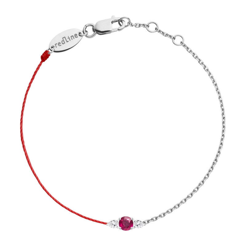 Redline/红绳女士饰品 So Abby 0.10红宝石半链式半绳式手链