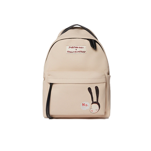 Stella Mccartney/斯特拉女包小黑兔印花图案棉质帆布休闲双肩包
