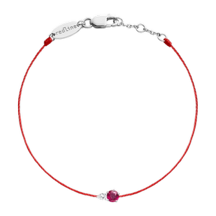 Redline/红绳女士饰品 So Abby 红宝石白金镶钻0.11 克拉线手链