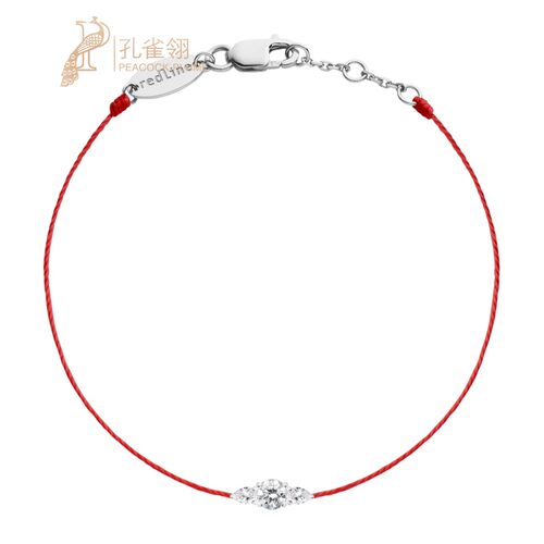 Redline/红绳女士饰品 So Abby 梨形钻石白金镶钻0.22克拉线手链