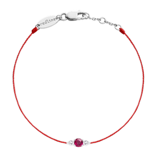Redline/红绳女士饰品 So Abby 红宝石白金镶钻0.12 克拉线手链