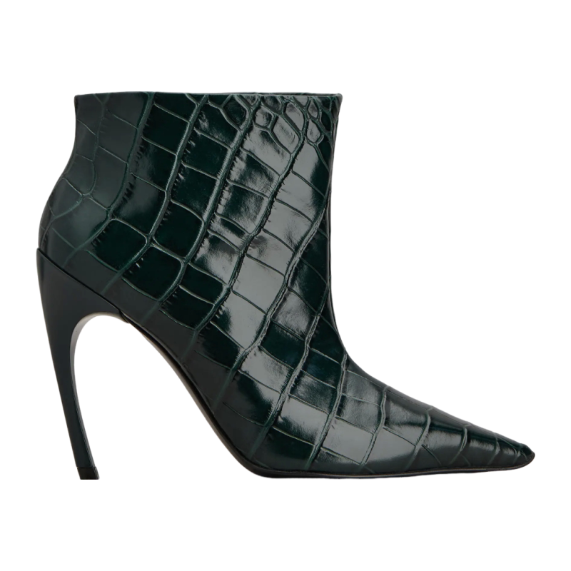 RogerVivier/罗杰维维亚女士靴子裸靴鳄鱼纹印花皮革优雅短靴新款
