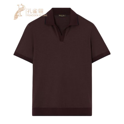 LoroPiana/诺悠翩雅男士优雅无扣羊毛Polo短袖新款舒适上衣马球衫