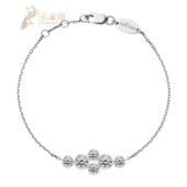 Full Redline 红绳女士The 0.40克拉圆形钻石白金链制手链