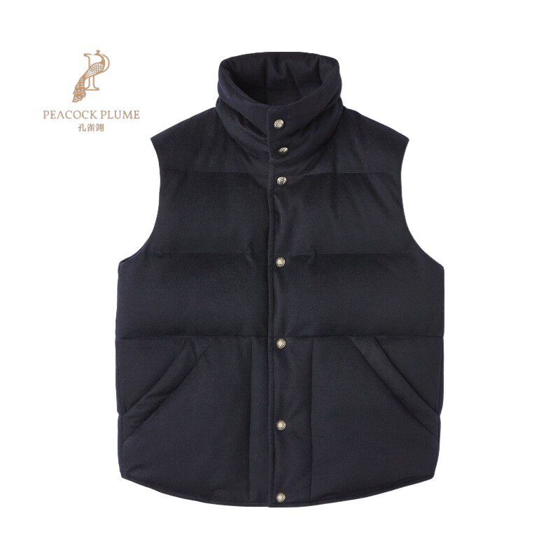LoroPiana/诺悠翩雅男士马甲超大羊绒立领围兜绗缝新款