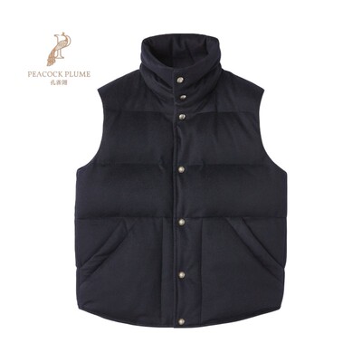 LoroPiana/诺悠翩雅男士马甲超大羊绒立领围兜绗缝新款