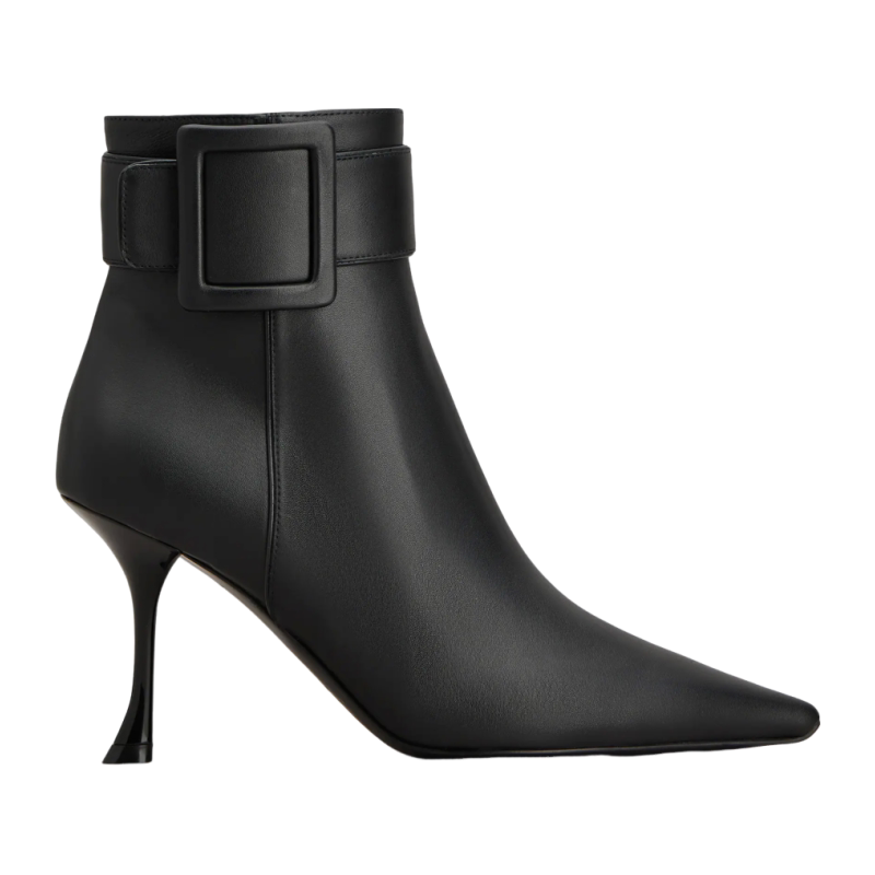 RogerVivier/罗杰维维亚女士靴子裸靴包边小牛皮细高跟新款
