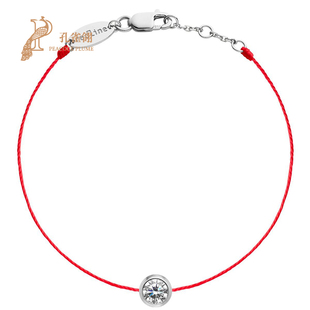 情人节redline红绳女士Deeply 包镶圆钻细绳白金手链 Pure