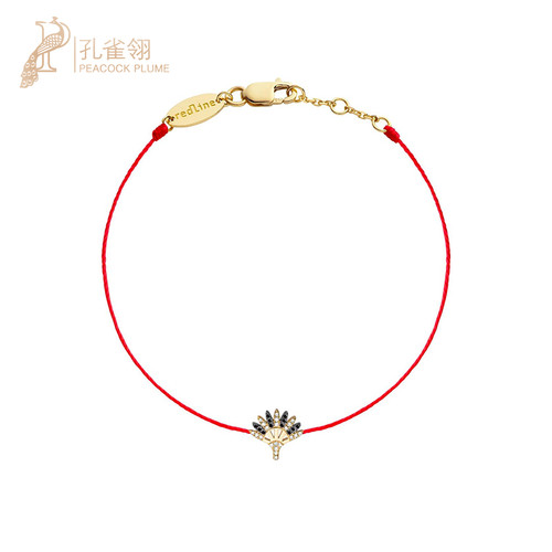 红绳女士黑白钻石棕榈树绳制手链