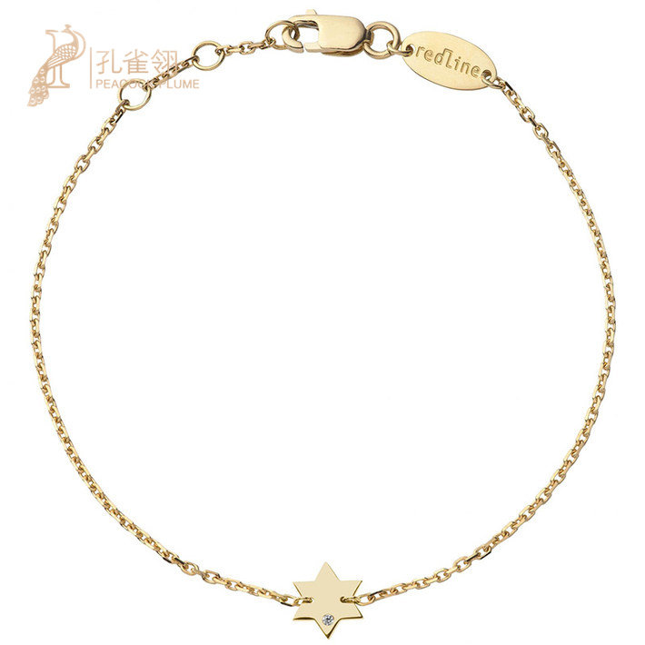 情人节redline红绳年女士精美六边形吊坠镶嵌钻石链式手链