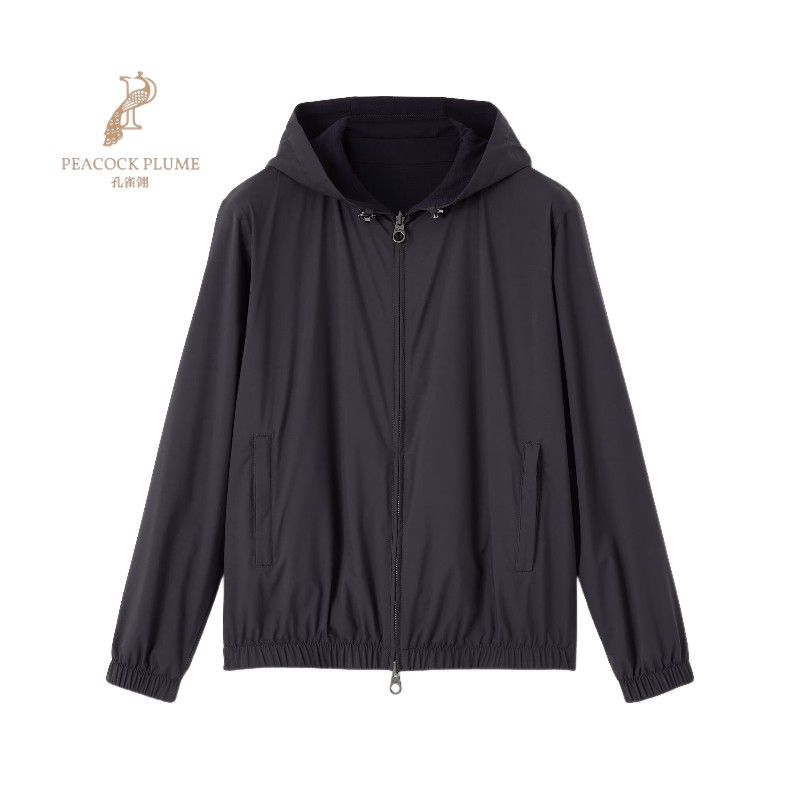 LoroPiana/诺悠翩雅男士夹克外套双面连帽可调抽绳羊绒新款