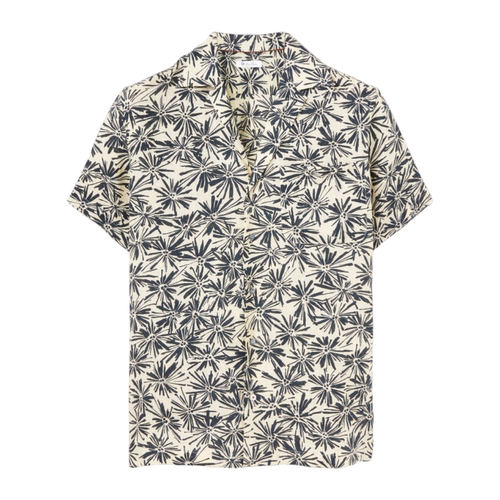 LoroPiana/诺悠翩雅男士针织衫翻领短袖方形印花艺术感新款