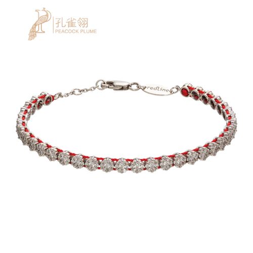 Redline/红绳女士经典Illusion系列幻觉河线百搭白金镶钻手镯