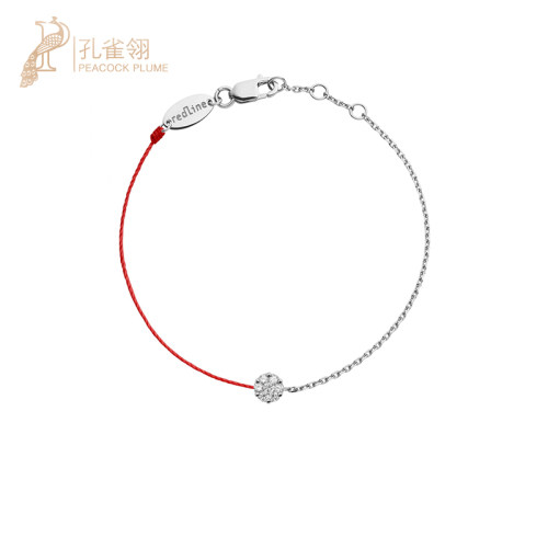 红绳女士圆形钻石手链