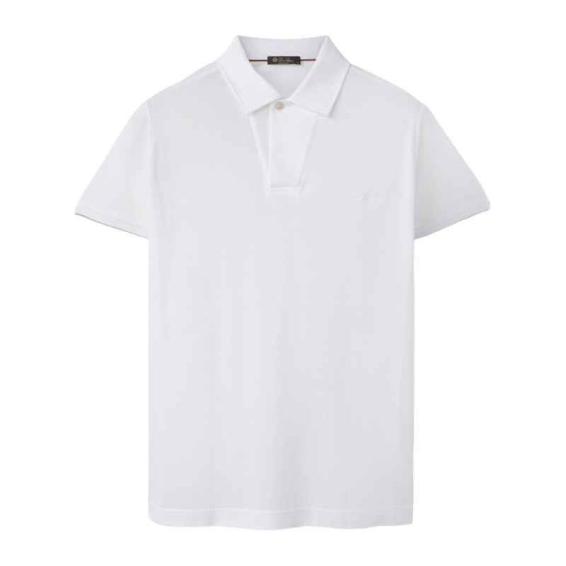 Loro Piana/诺悠翩雅男装马球领白色简约休闲短款polo衫