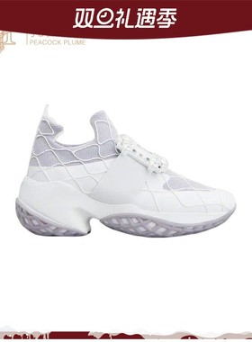 Roger Vivier女鞋橡胶网图案针织面料钻扣紫色织物运动鞋