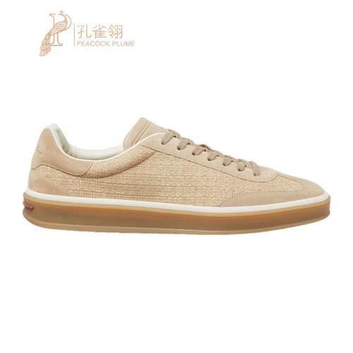 LoroPiana/诺悠翩雅男士运动休闲鞋莲花现金丝绸超低轮廓双底新款