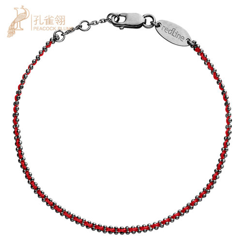 redline红绳男士Aurore 黑金绳制网状金链交织新颖经典手链