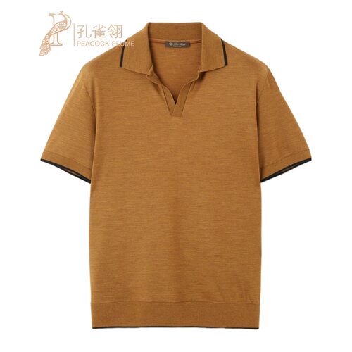 LoroPiana/诺悠翩雅男士优雅无扣Polo短袖新款舒适上衣马球衫