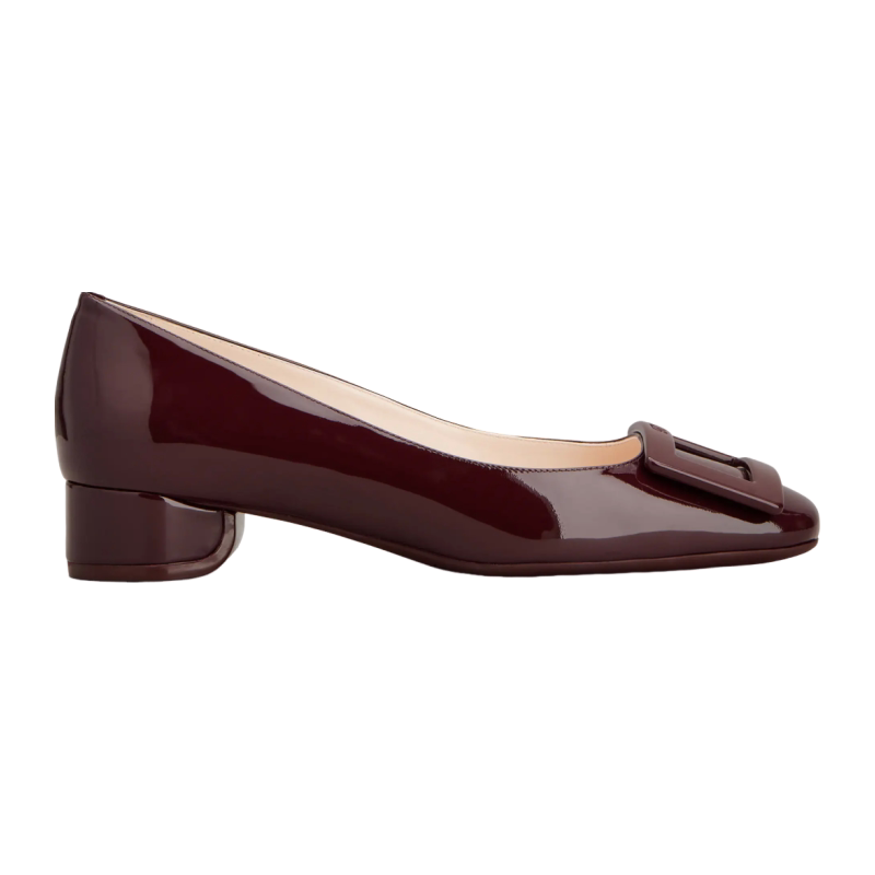 RogerVivier/罗杰维维亚女士芭蕾舞鞋漆面搭扣橡胶底2.5厘米新款