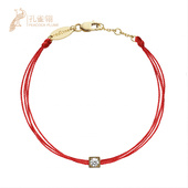 redline 0.10克拉圆形钻石多绳手链 Brodé 红绳男士 饰品Cube