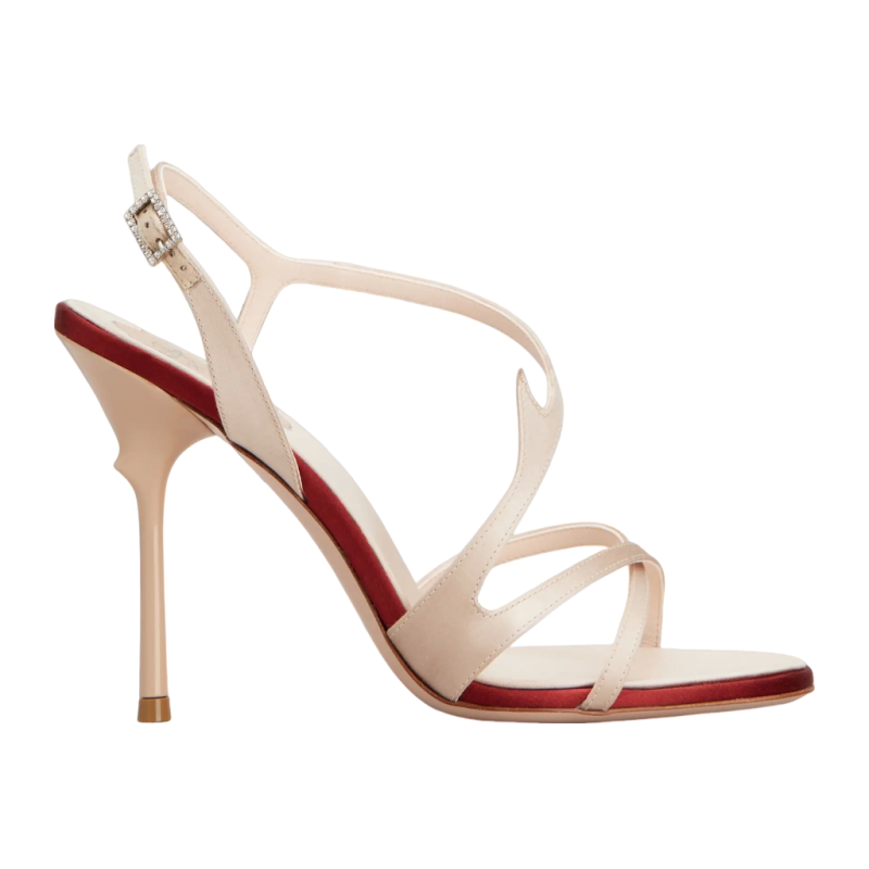 RogerVivier/罗杰维维亚女士凉鞋缎面漆跟花卉饰后跟绑带新款
