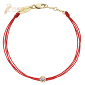 redline 0.10克拉圆形钻石多绳手链 Brodé 红绳男士 饰品Pure