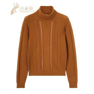 Loro Piana/诺悠翩雅男装深羊驼色高领长袖针织衫毛衣