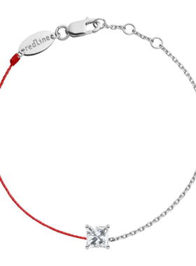 RedLine/红绳女士手链金属丝金链精致结合公主方钻护身新款