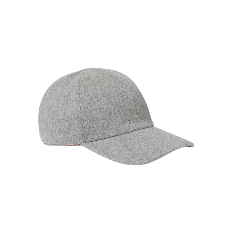 LoroPiana/诺悠翩雅男士帽子六片式带压花Logo可调节皮革帽檐新款