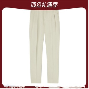 休闲象牙白长裤 Loro 亚麻斜纹面料经典 诺悠翩雅男裤 Piana