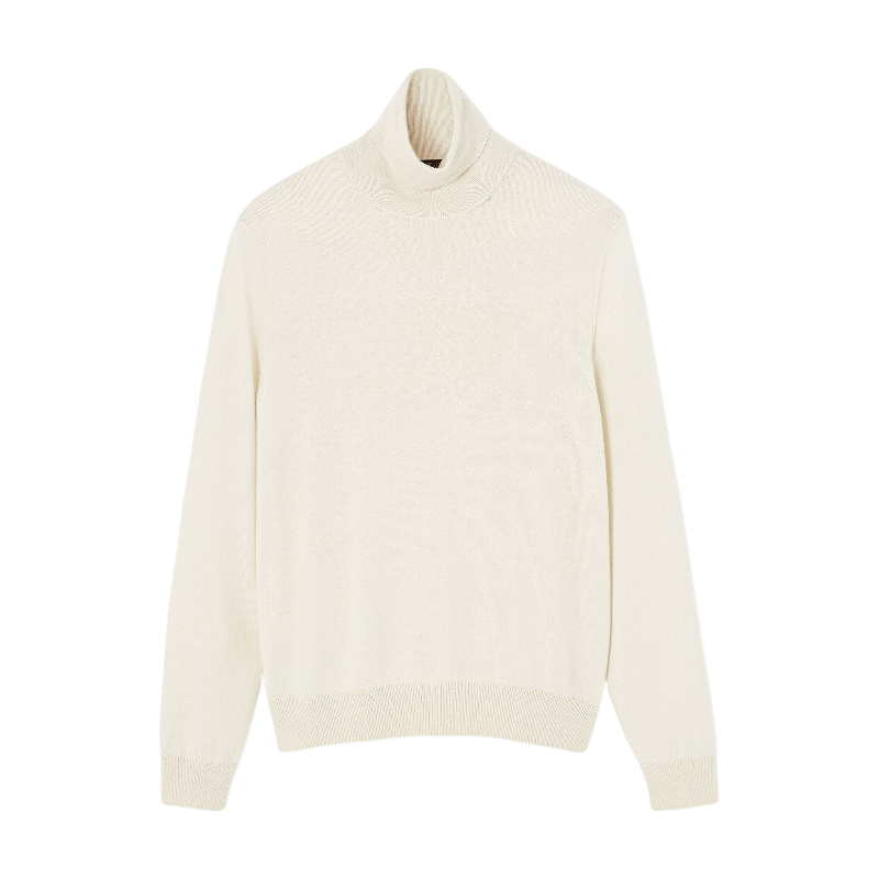 LoroPiana/诺悠翩雅男士针织衫高领罗纹饰边直筒下摆婴儿羊绒新款