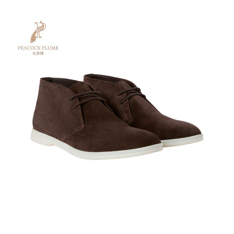 LoroPiana/诺悠翩雅男士靴子裸靴绒面小牛皮优雅舒适时尚新款
