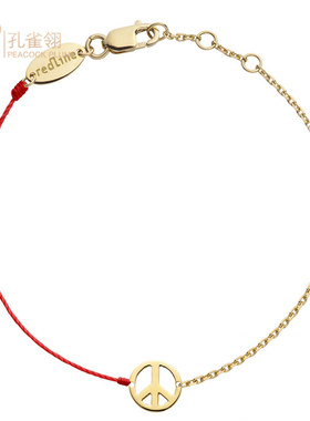 redline红绳女士Mini Peace 和平经典精美半绳半链时尚手链