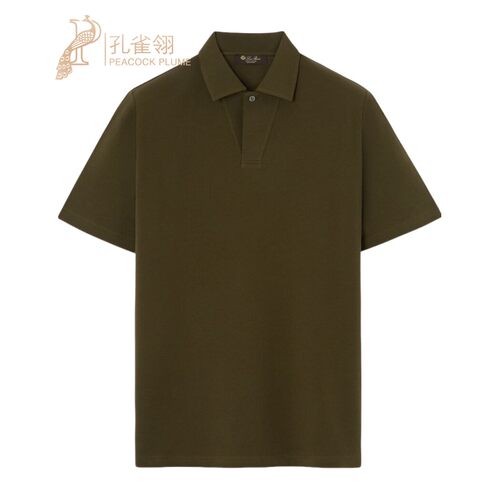 LoroPiana/诺悠翩雅男士T恤短袖棉质优雅领口设计新款服饰