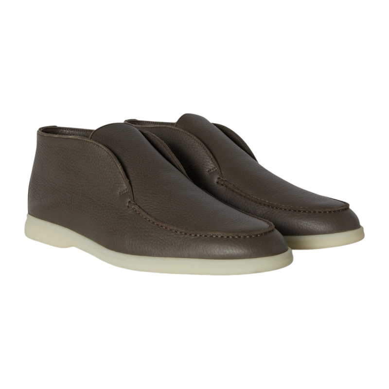 Loro Piana/诺悠翩雅男鞋柔软深棕色鹿皮休闲短靴皮靴