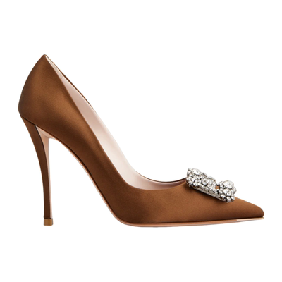 RogerVivier/罗杰维维亚女士高跟鞋缎面镶钻搭扣晚宴永恒之选新款
