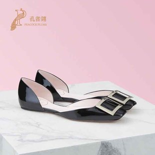 罗杰·维维亚RV女鞋 芭蕾舞鞋 漆皮方头Trompette Roger Vivier