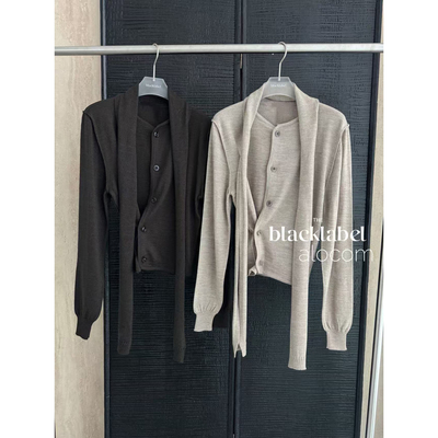 随意对比 定纺纱线！LEM飘带围巾毛织新色羊毛混纱侧扣开衫毛衣