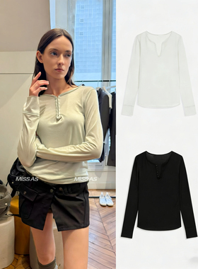 blacklabel 26早春新款 超薄款防晒网眼透视亨利长袖衫 上衣t恤女