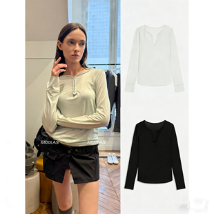 blacklabel 26早春新款 超薄款防晒网眼透视亨利长袖衫 上衣t恤女