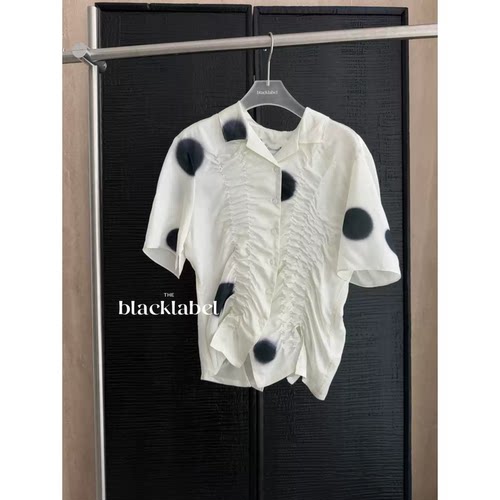 blacklabel 泡泡袖波点收腰显瘦衬衫上衣 26夏季新款tina open yy