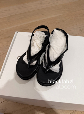 blacklabel26夏季新款厚底增高夹脚凉鞋坡跟罗马鞋女tina oepn yy