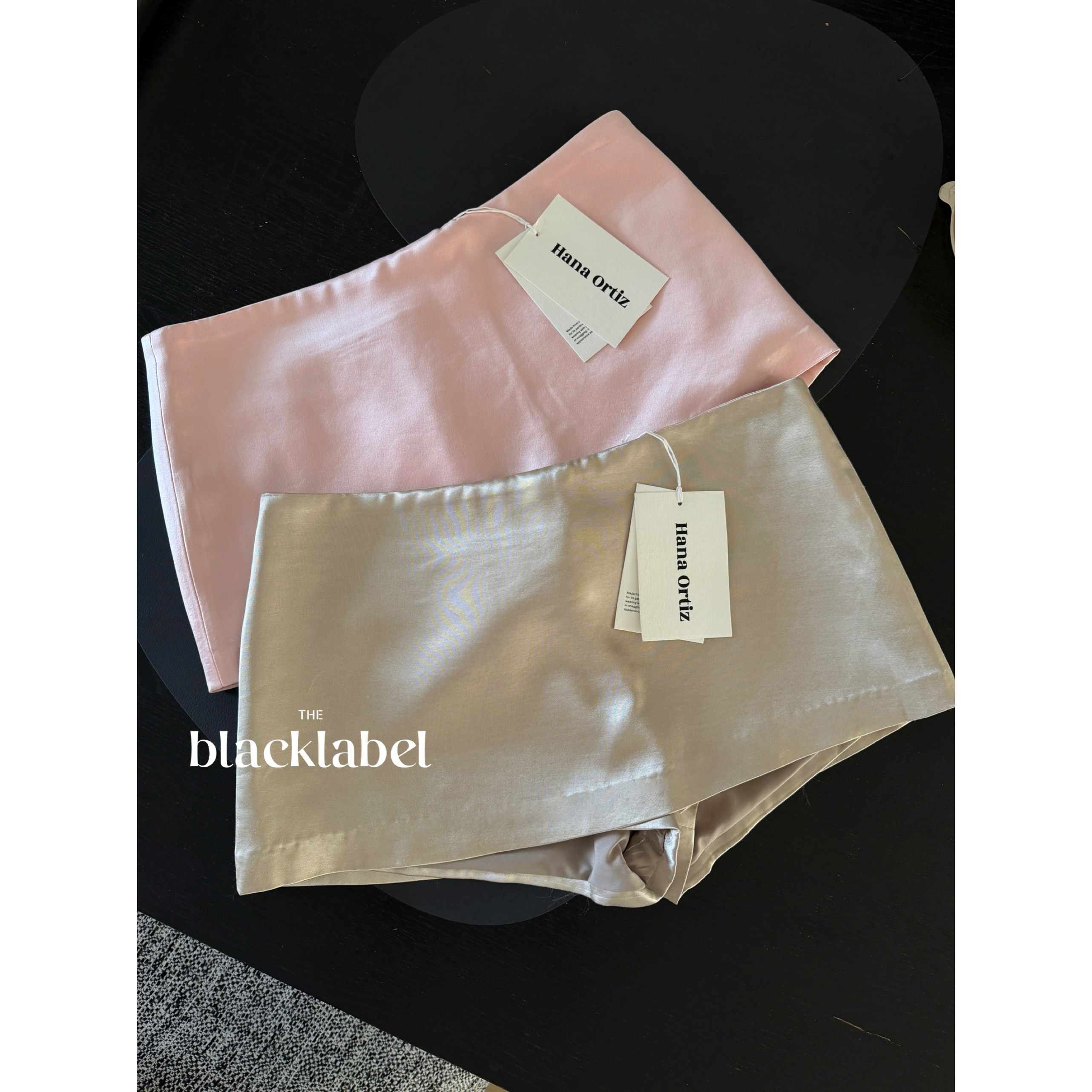 blacklabel 26夏季新款 雾面缎感&rdquo;mini裙裤 香槟/黑色半身裙裙子