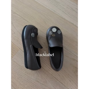 blacklabel 新款 V圆头硬币单鞋 设计师 小众设计 厚底牛皮乐福鞋